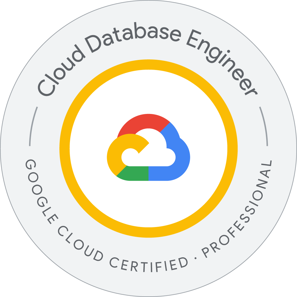 Google Cloud Professional Cloud Database Engineer badge