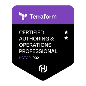 HashiCorp Certified: Terraform Authoring and Operations Professional badge