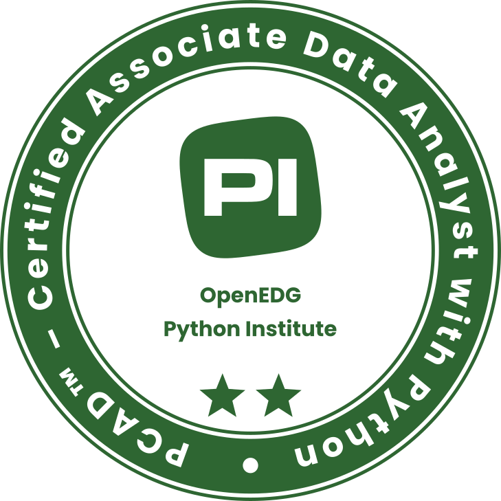 Python Institute PCAD - Certified Associate in Data Analytics with Python badge