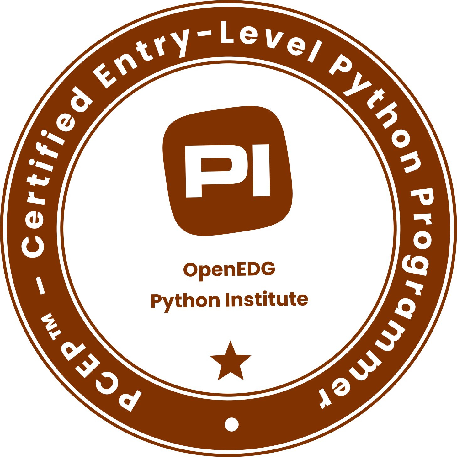 Python Institute PCEP - Certified Entry-Level Python Programmer badge
